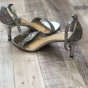 Silver sparkle heels